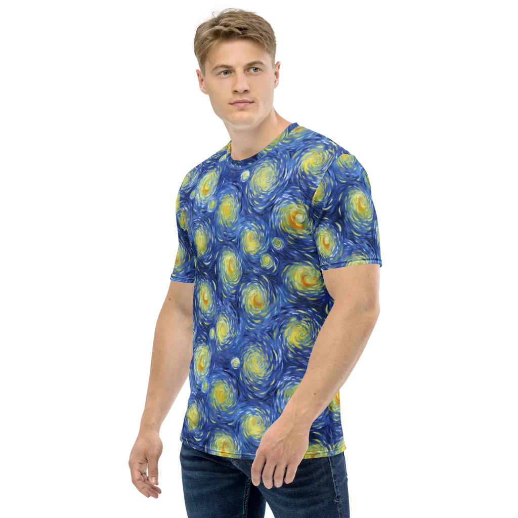 Celestial Whirl on Men's Crew Neck T-Shirt — Left sleeve