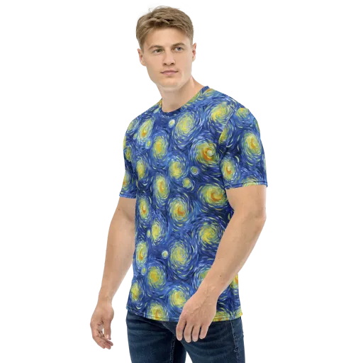 Celestial Whirl on a Men's Crew Neck T-Shirt
