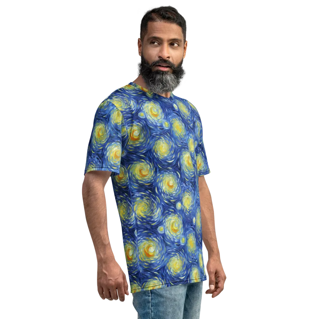 Celestial Whirl on Men's Crew Neck T-Shirt — Right sleeve