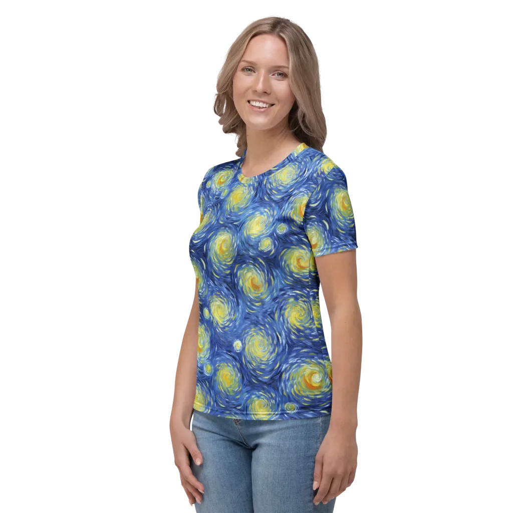 Celestial Whirl on Women's Crew Neck T-Shirt — Left sleeve