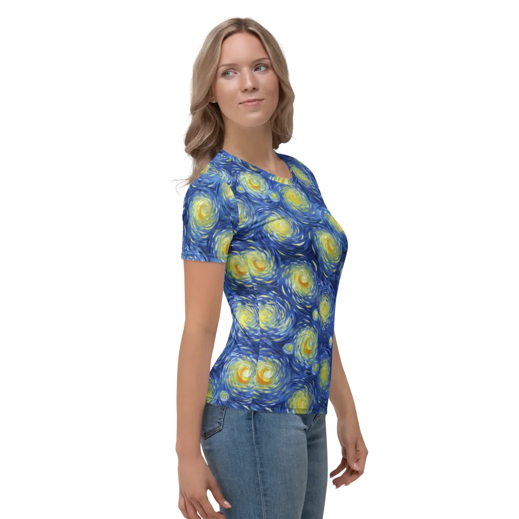Celestial Whirl on Women's Crew Neck T-Shirt — Right sleeve