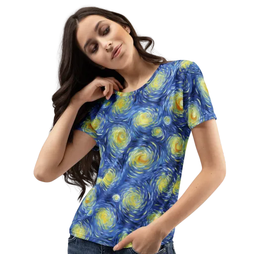 Celestial Whirl on a Women's Crew Neck T-Shirt