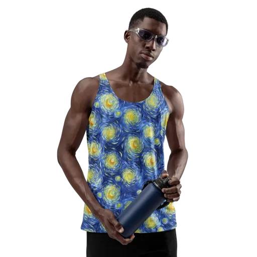 Celestial Whirl on a Men's Tank Top