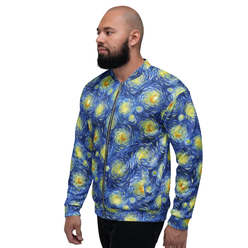 Celestial Whirl on Bomber Jacket — Left