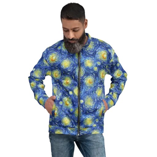 Celestial Whirl on a Bomber Jacket