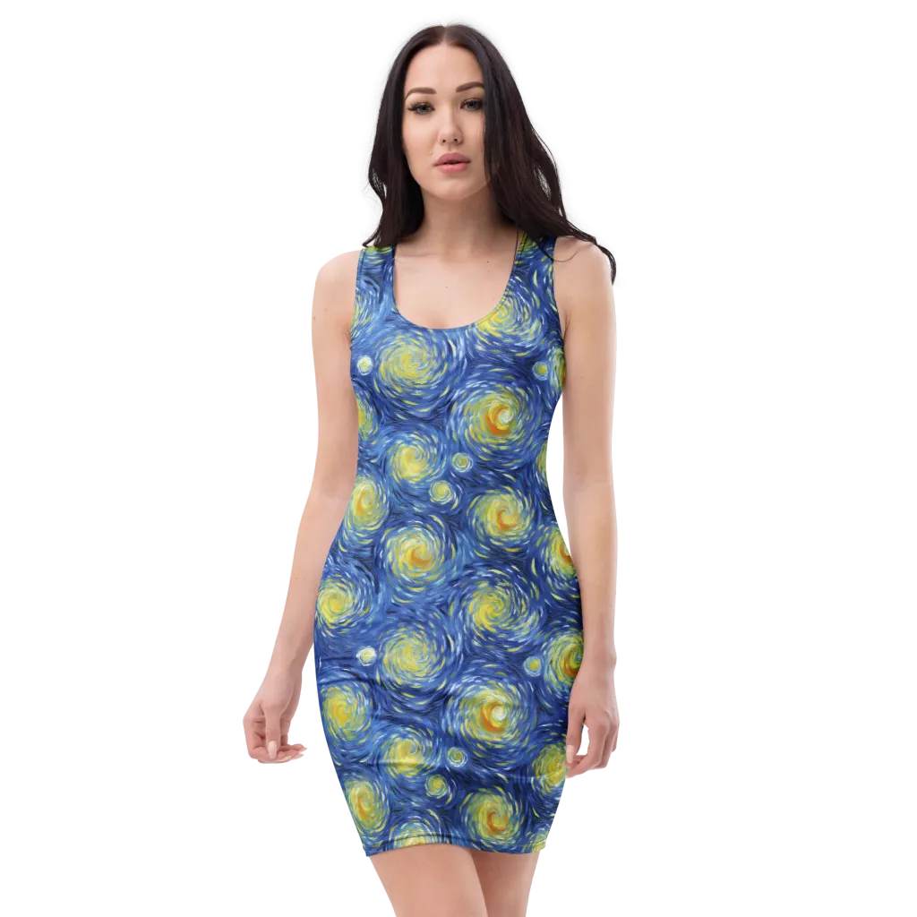 Celestial Whirl on Bodycon Dress — Front