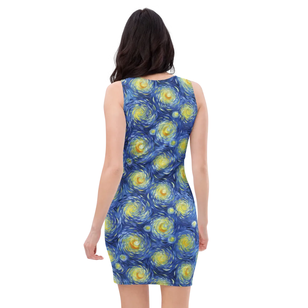 Celestial Whirl on Bodycon Dress — Back