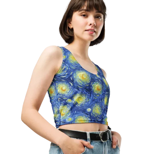 Celestial Whirl on a Crop Top