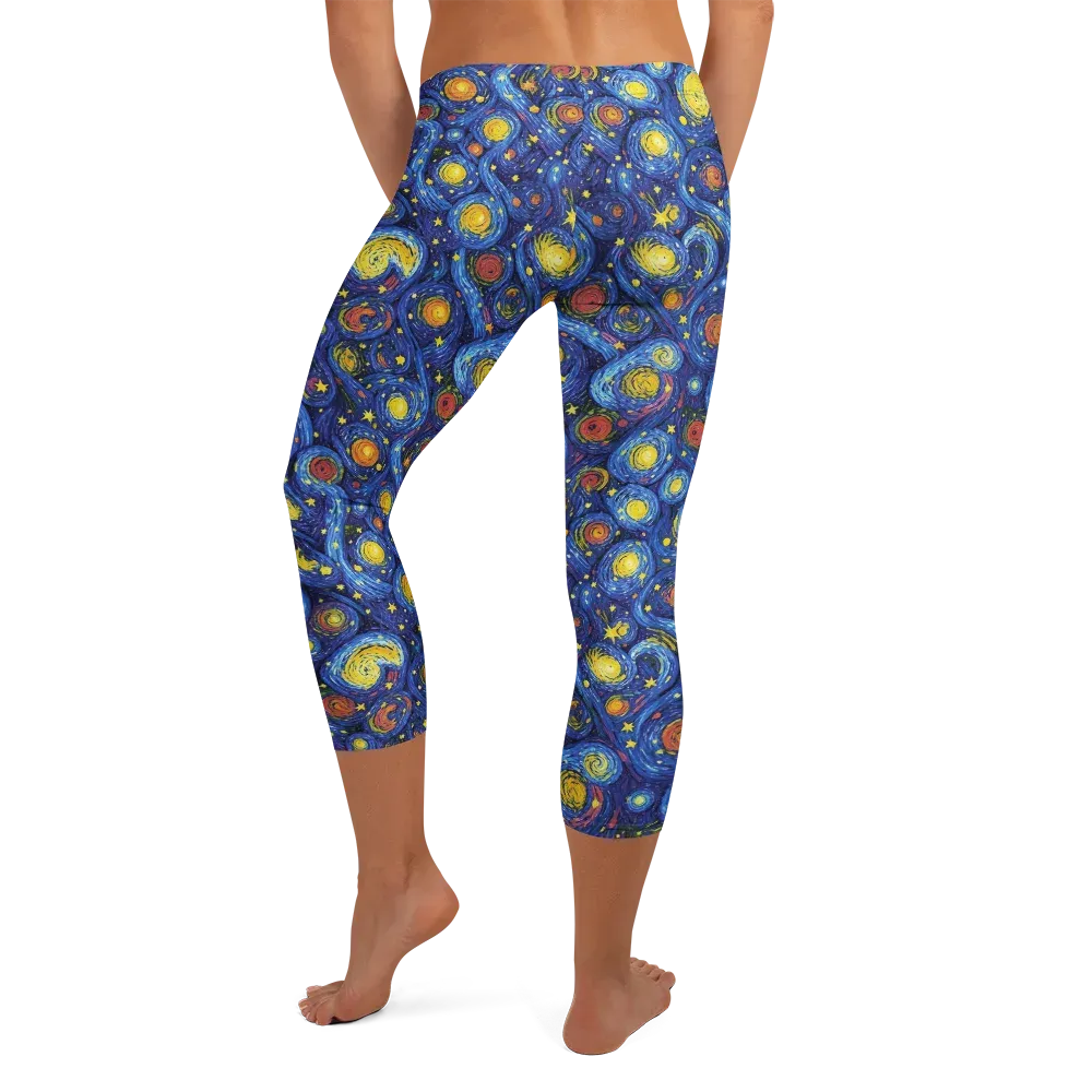 Cosmic Whirl on Capri Leggings — Back