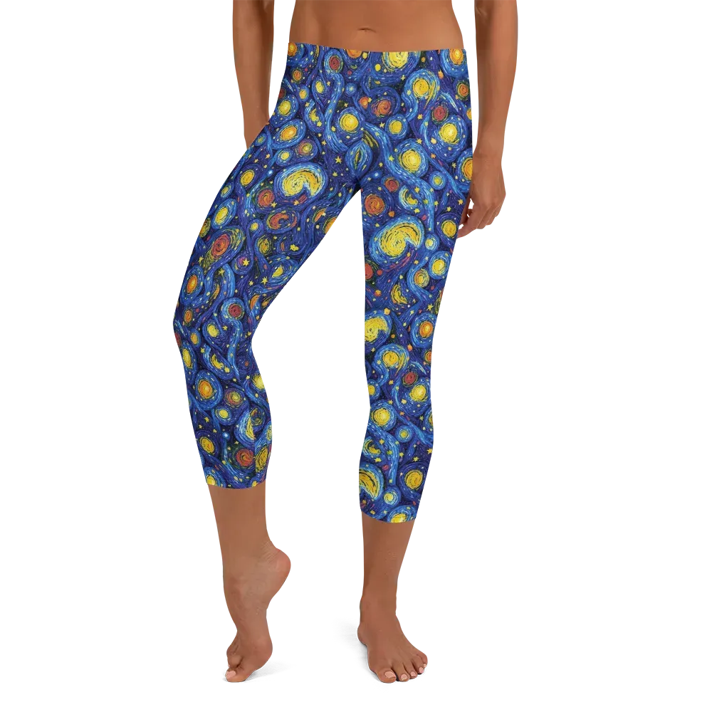 Cosmic Whirl on Capri Leggings — Front