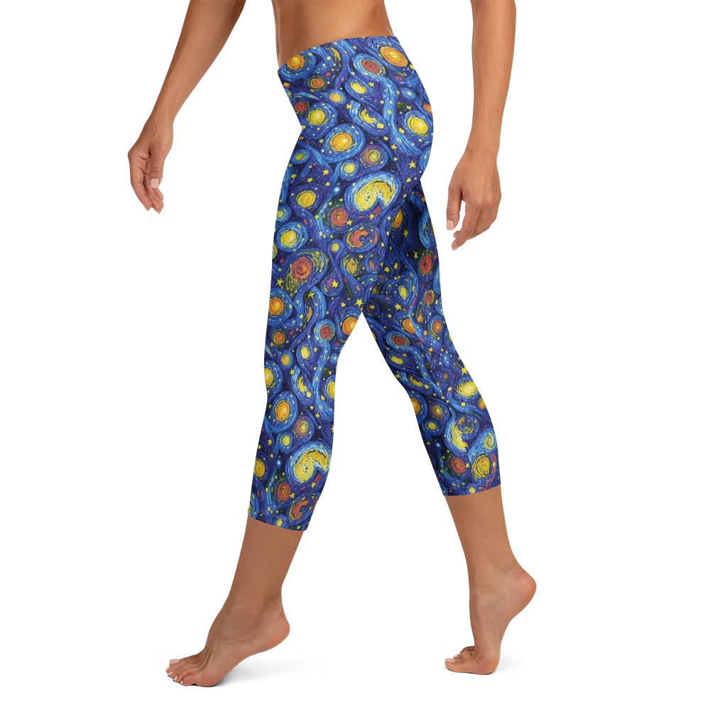 Cosmic Whirl on Capri Leggings — Left