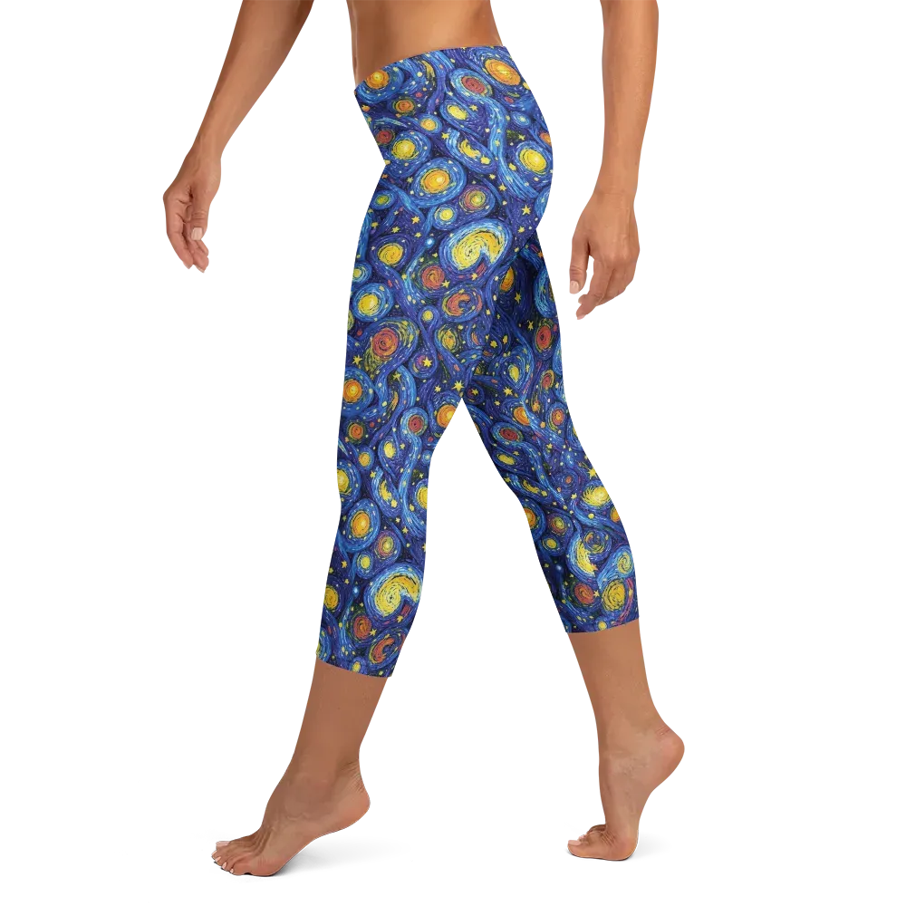 Cosmic Whirl on Capri Leggings — Left