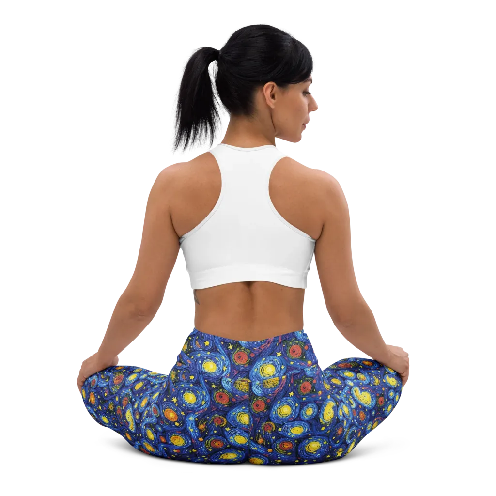 Cosmic Whirl on Yoga Leggings — Back waist