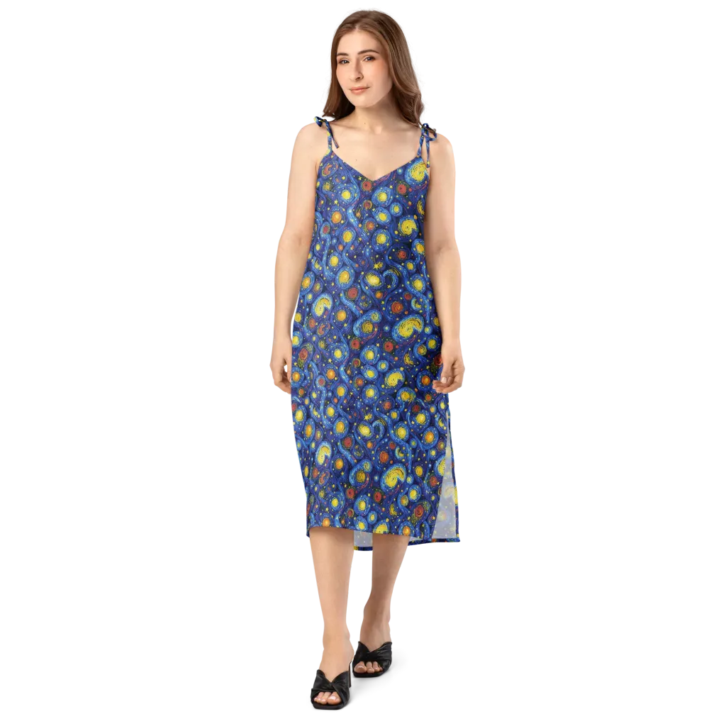 Cosmic Whirl on Slip Dress — Front