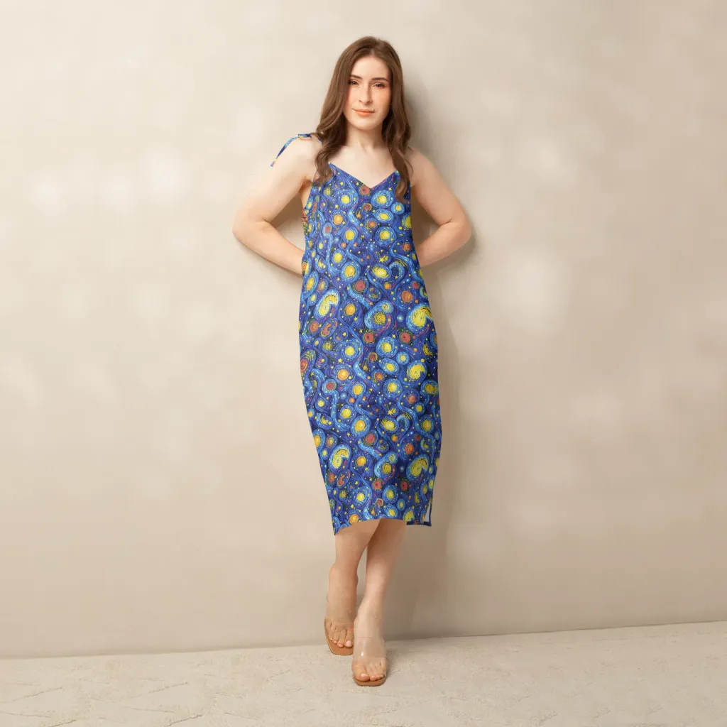 Cosmic Whirl on Slip Dress — Back print