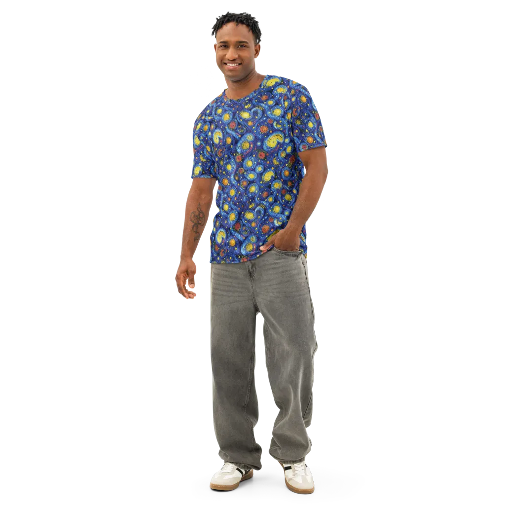 Cosmic Whirl on Men's Cotton Crew Neck T-Shirt — Front