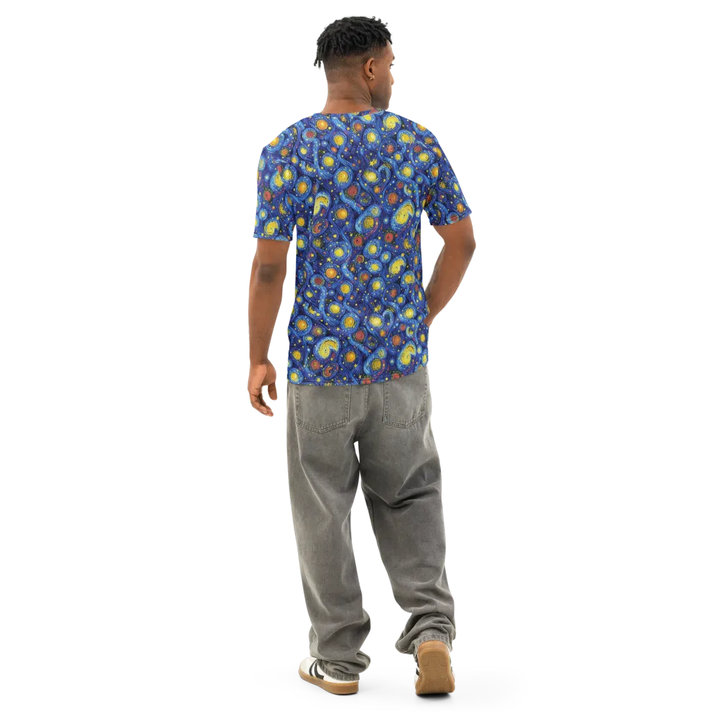 Cosmic Whirl on Men's Cotton Crew Neck T-Shirt — Back
