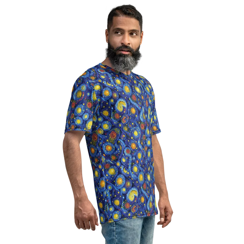 Cosmic Whirl on Men's Crew Neck T-Shirt — Right sleeve