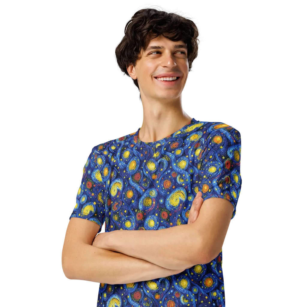 Cosmic Whirl on Men's Crew Neck T-Shirt — Front print