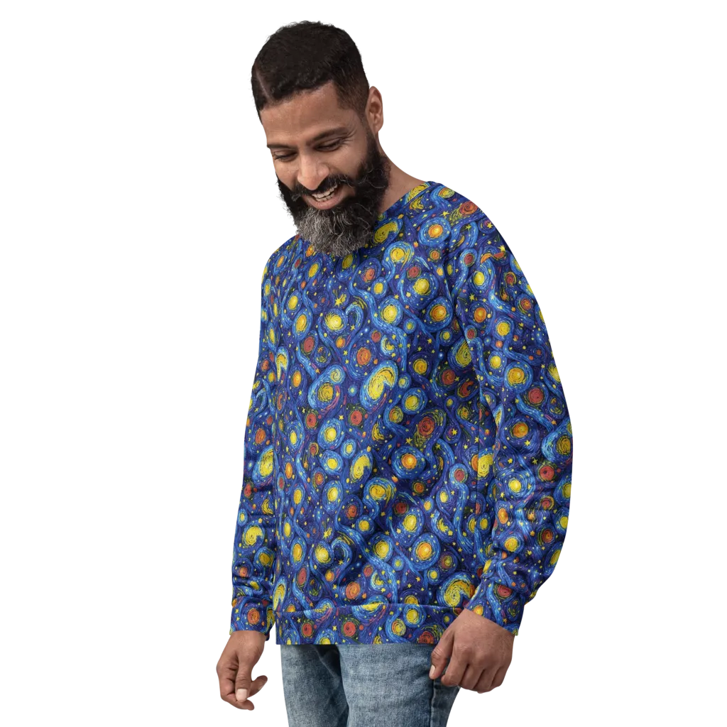 Cosmic Whirl on Sweatshirt — Left sleeve