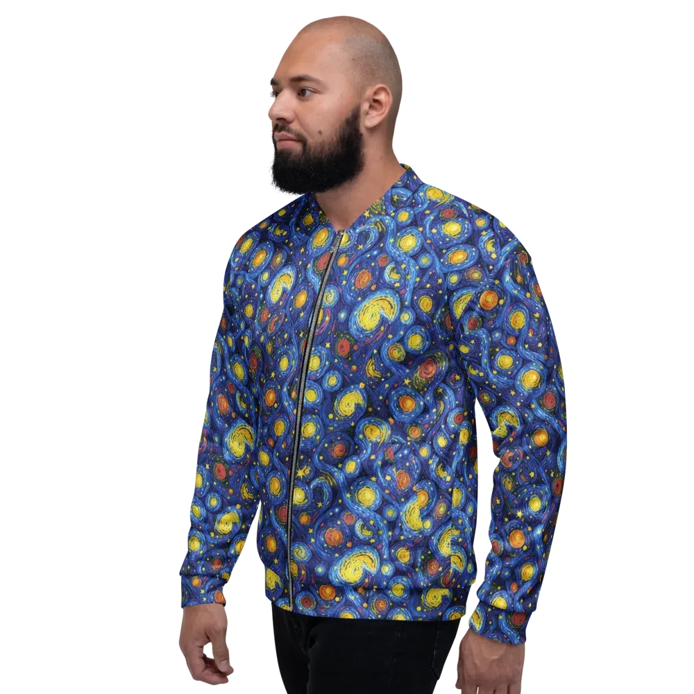 Cosmic Whirl on Bomber Jacket — Left