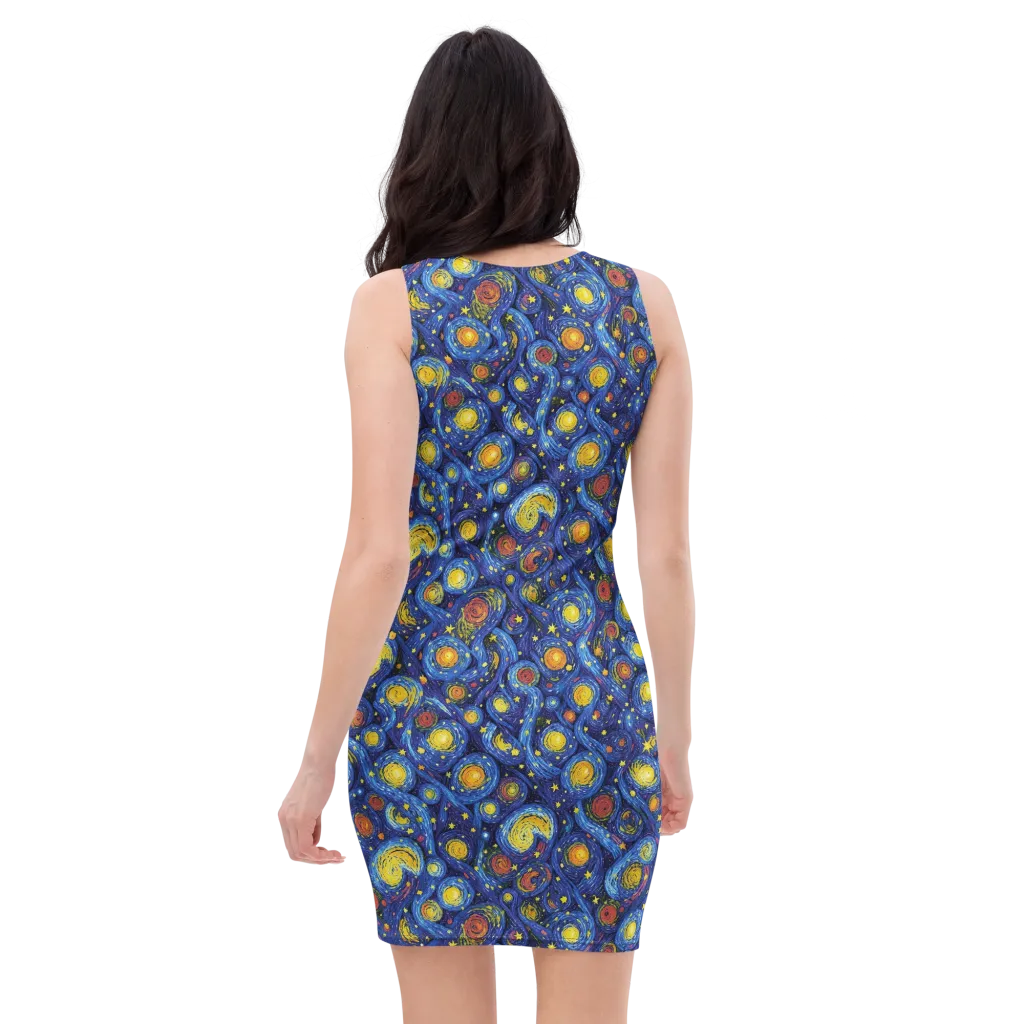 Cosmic Whirl on Bodycon Dress — Back
