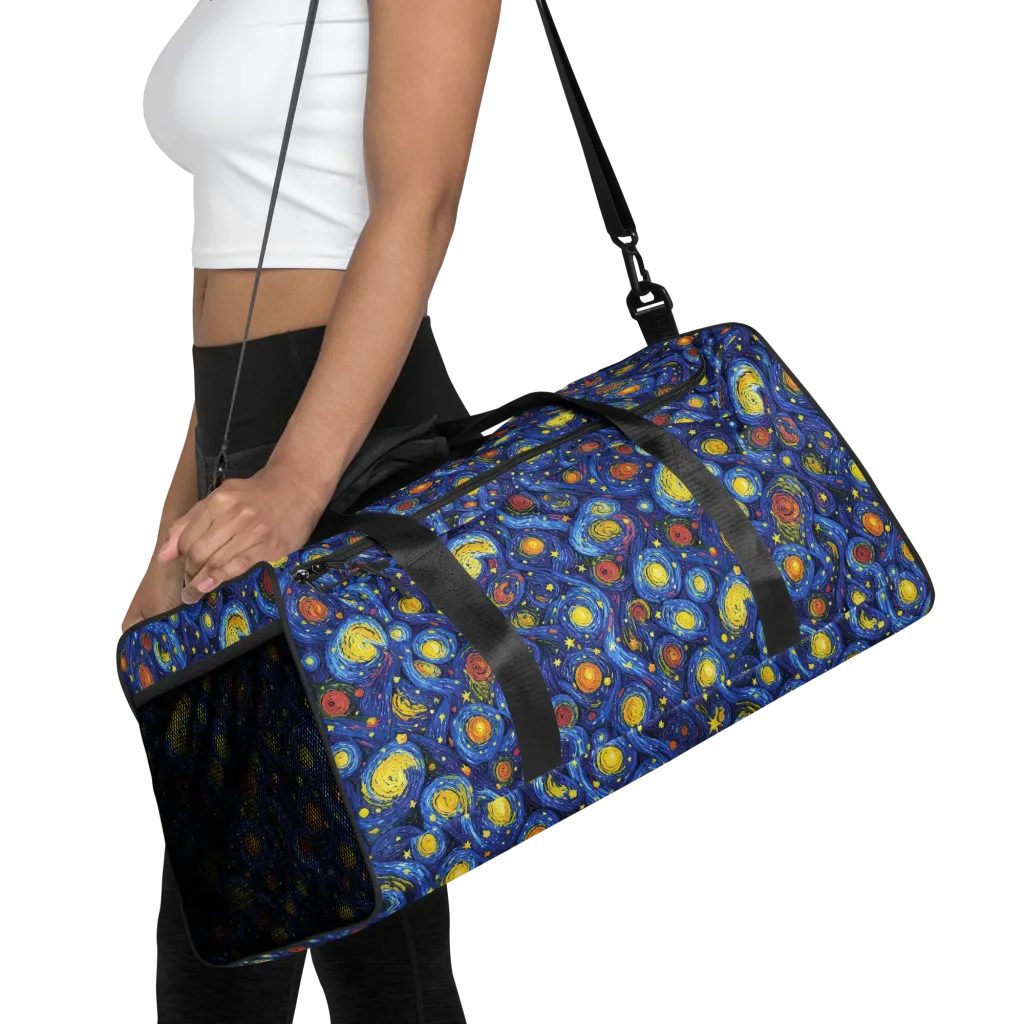 Cosmic Whirl on Duffle Bag — Front