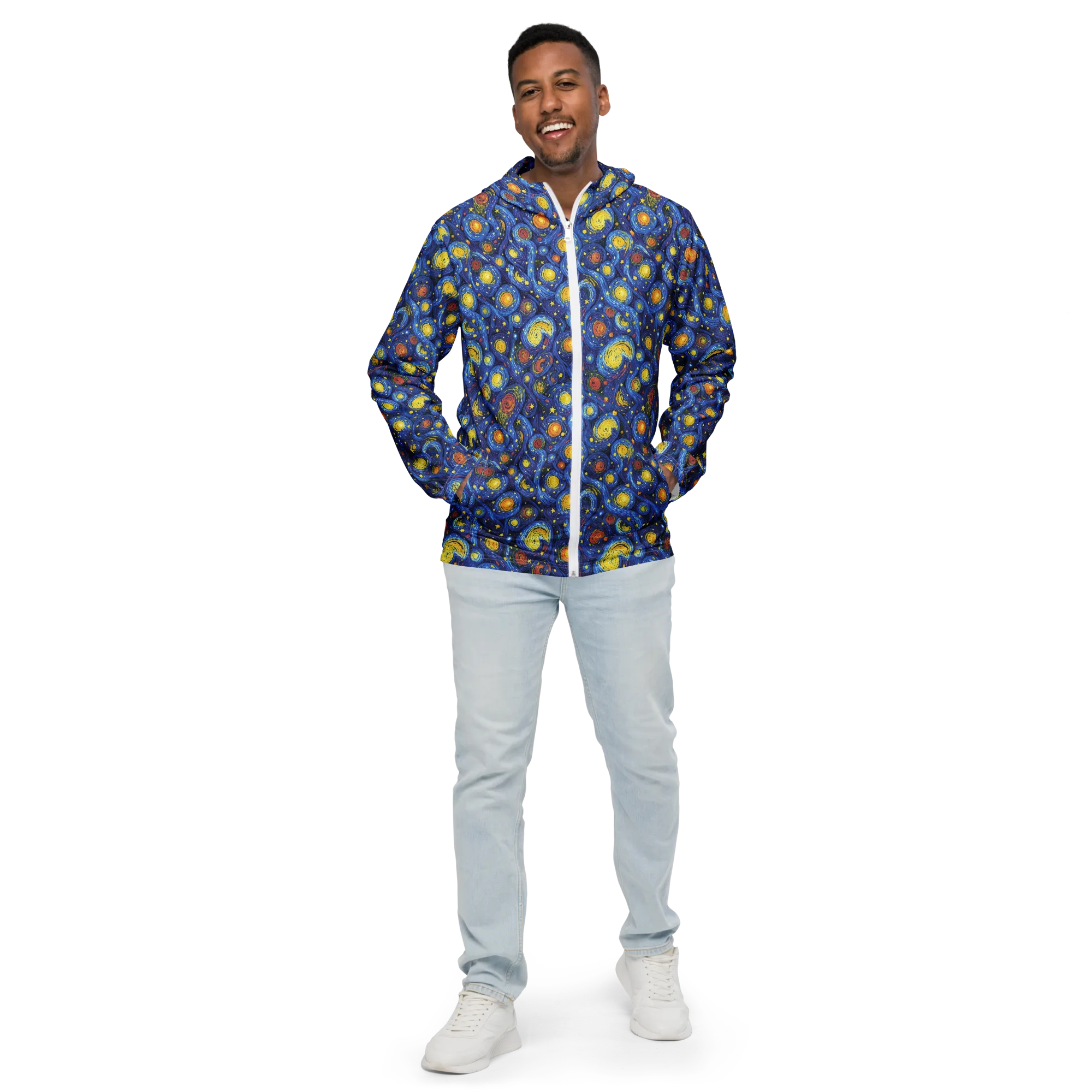 Cosmic Whirl on Men's Windbreaker — Front