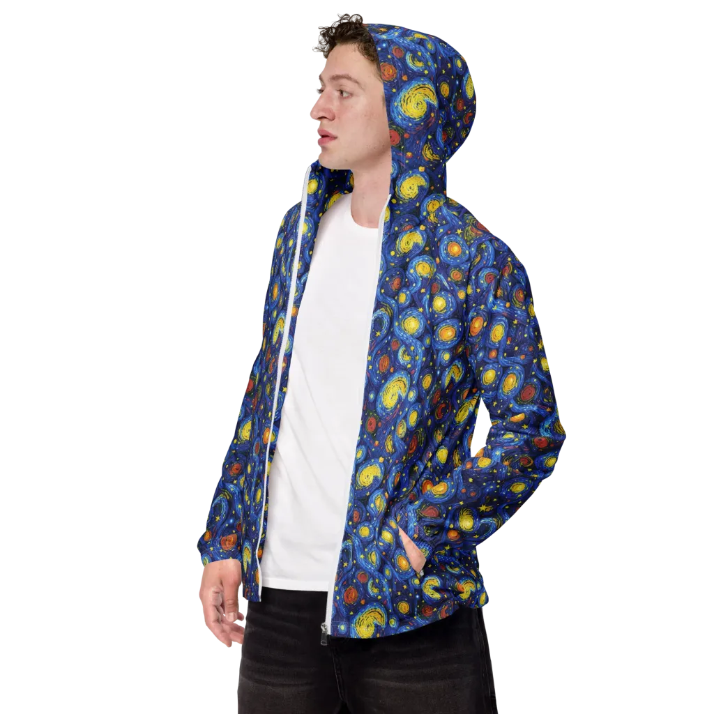 Cosmic Whirl on Men's Windbreaker — Left Front