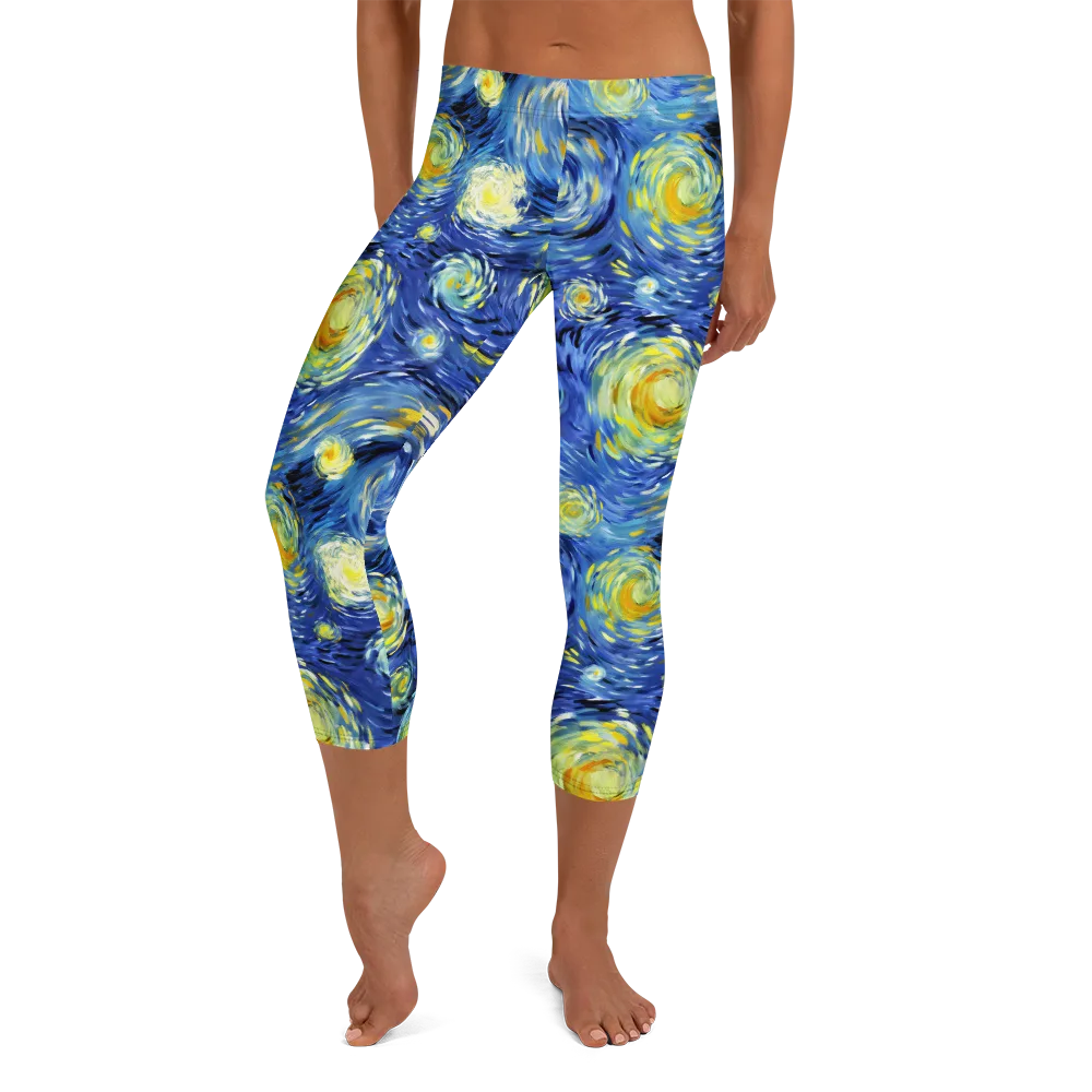 Cobalt Orbit on Capri Leggings — Front