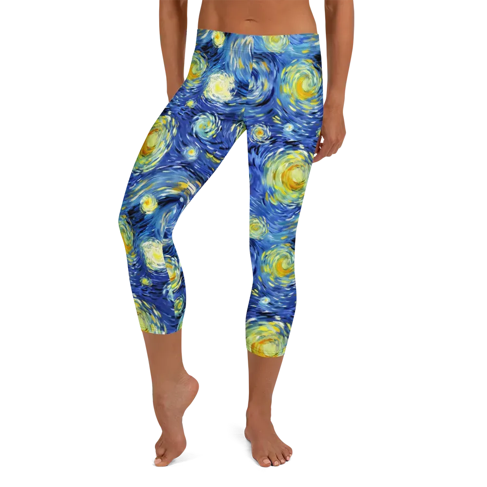 Cobalt Orbit on Capri Leggings — Front