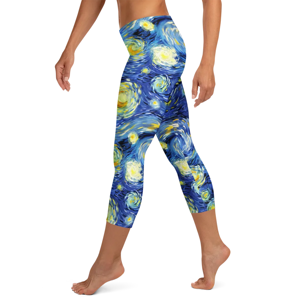 Cobalt Orbit on Capri Leggings — Left