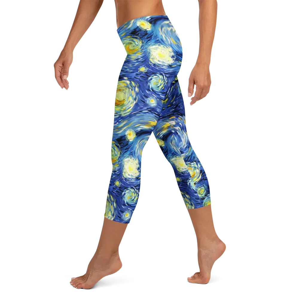 Cobalt Orbit on Capri Leggings — Left