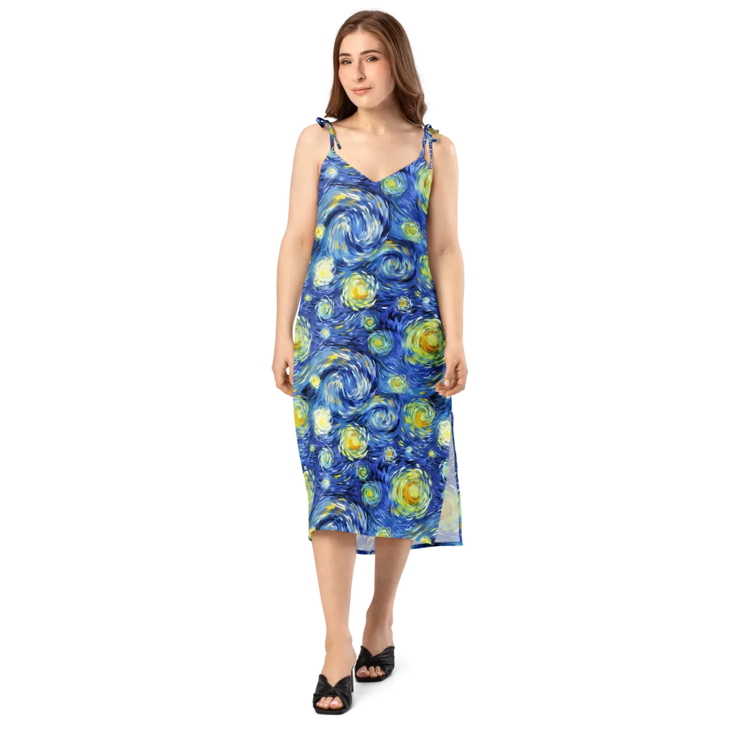 Cobalt Orbit on Slip Dress — Front