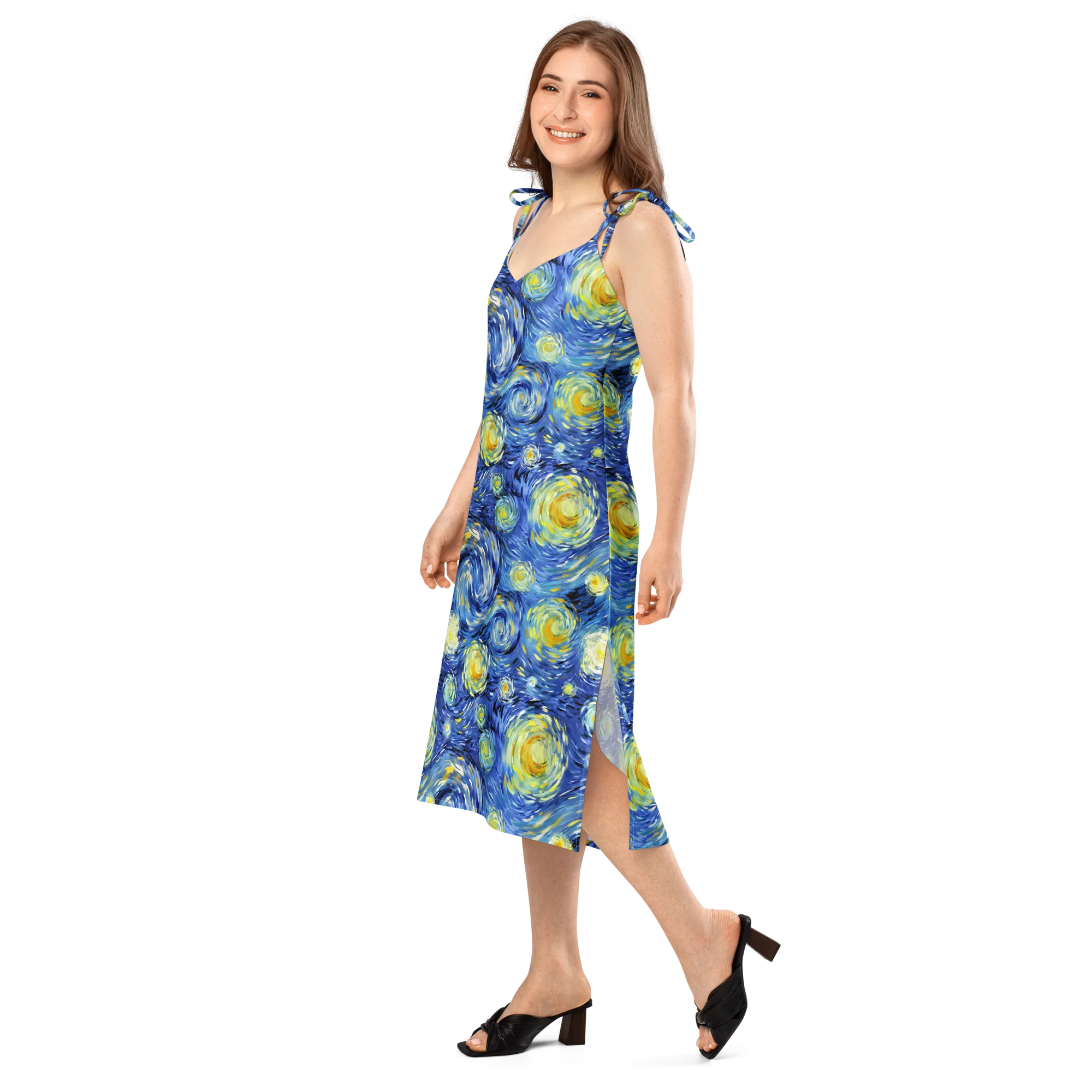 Cobalt Orbit on Slip Dress — Left Front