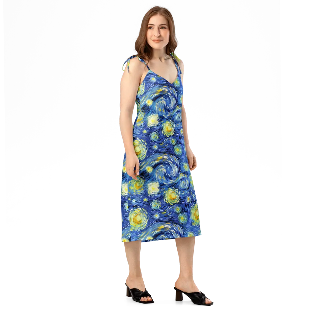 Cobalt Orbit on Slip Dress — Right Front