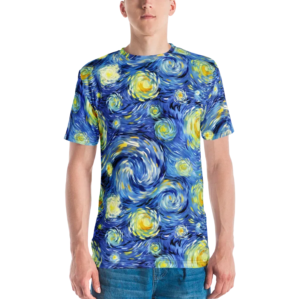 Cobalt Orbit on Men's Crew Neck T-Shirt — Front