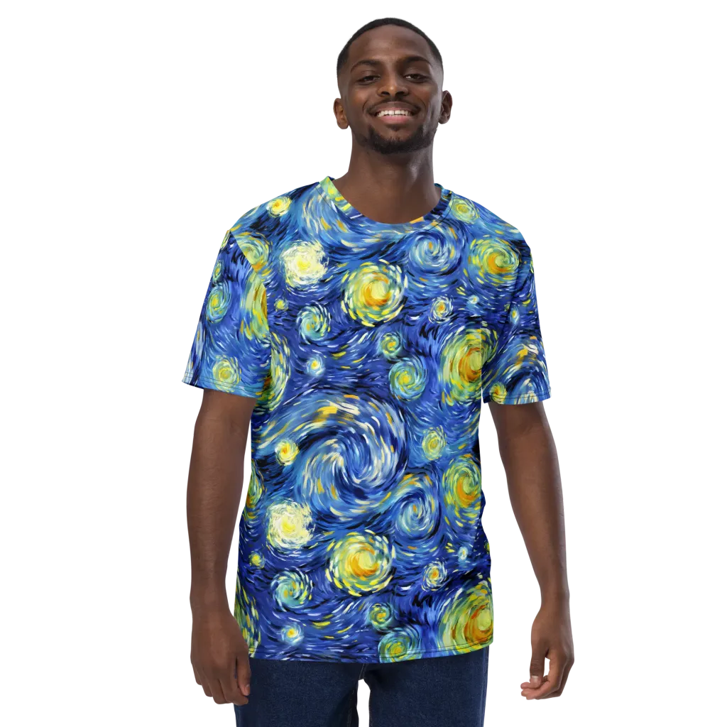 Cobalt Orbit on Men's Crew Neck T-Shirt — Front print