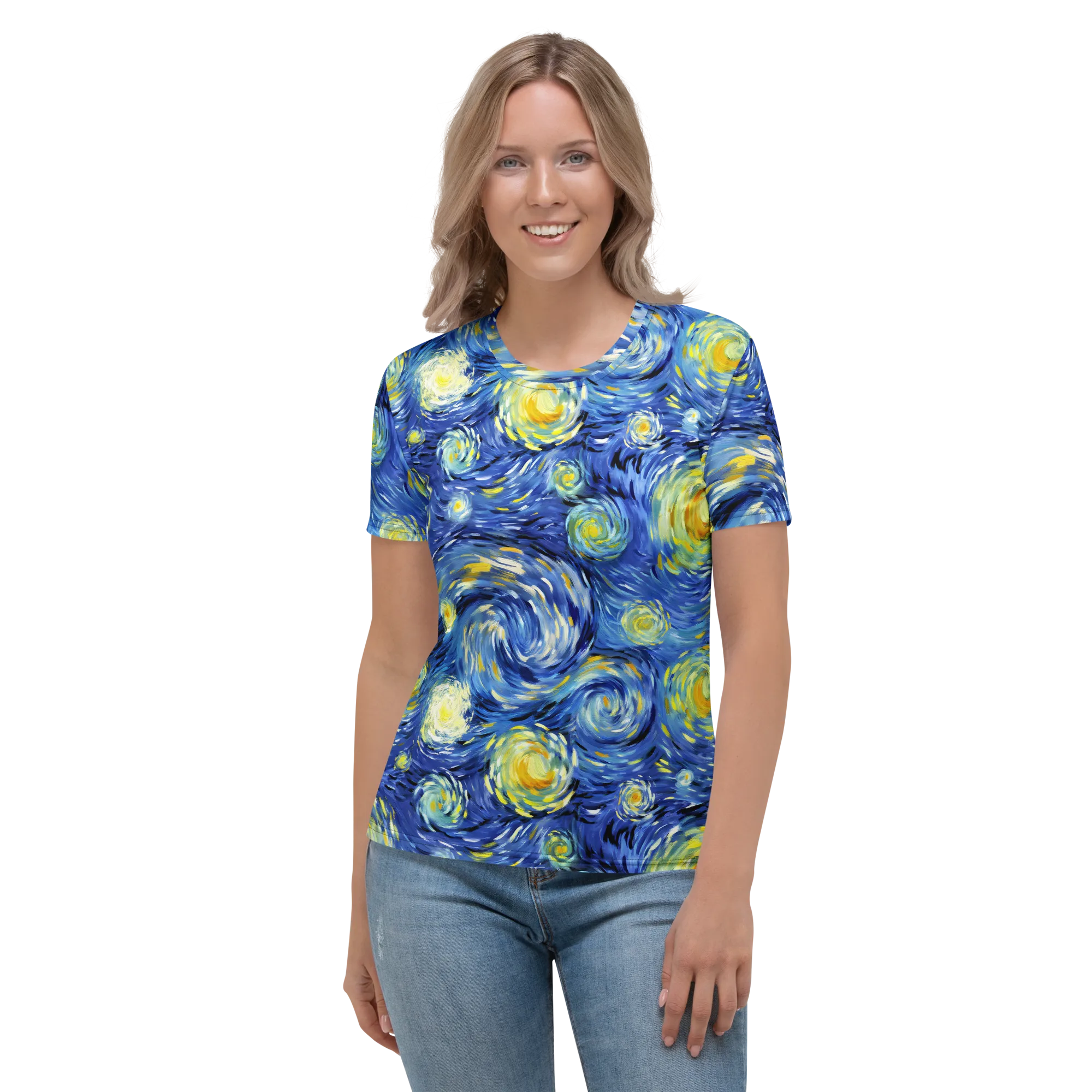 Cobalt Orbit on Women's Crew Neck T-Shirt — Front
