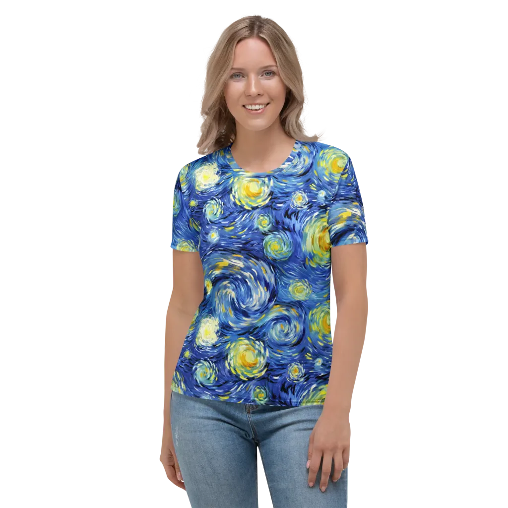 Cobalt Orbit on Women's Crew Neck T-Shirt — Front