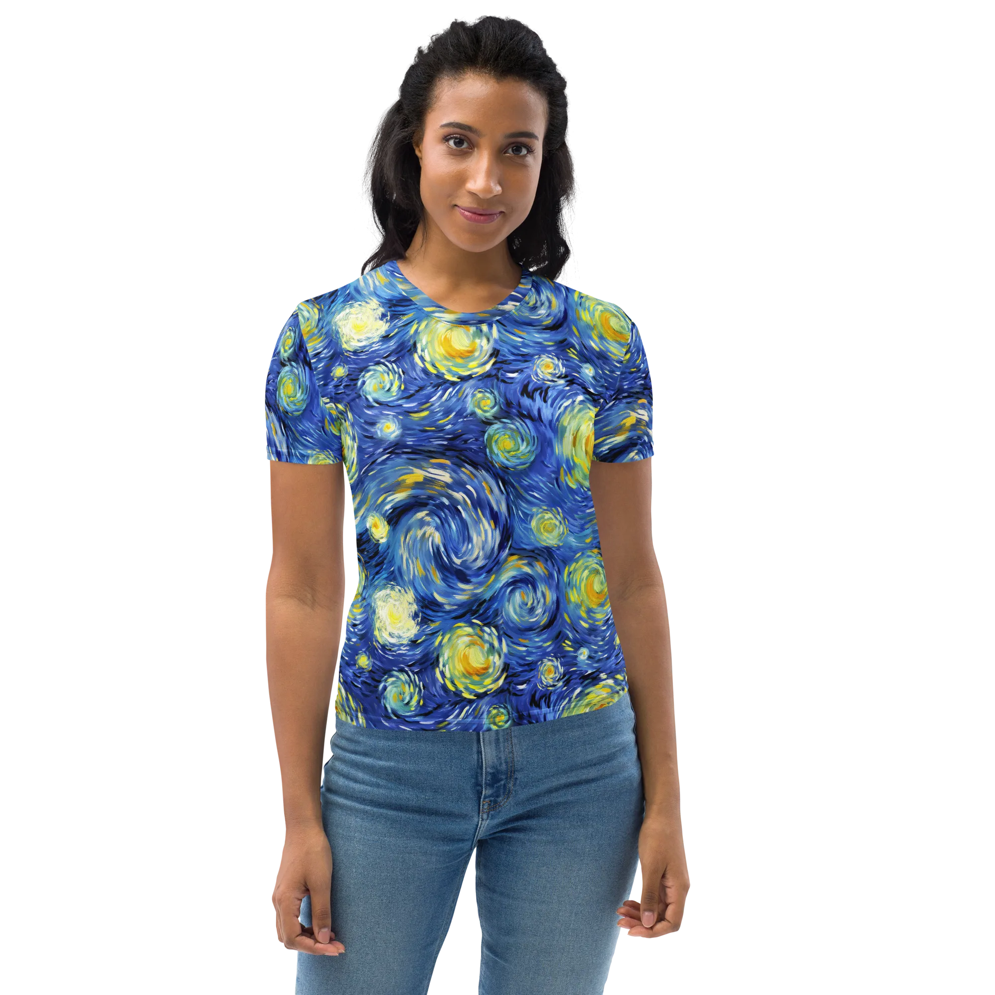 Cobalt Orbit on Women's Crew Neck T-Shirt — Print file