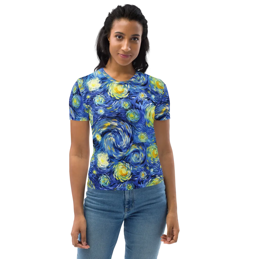 Cobalt Orbit on Women's Crew Neck T-Shirt — Print file