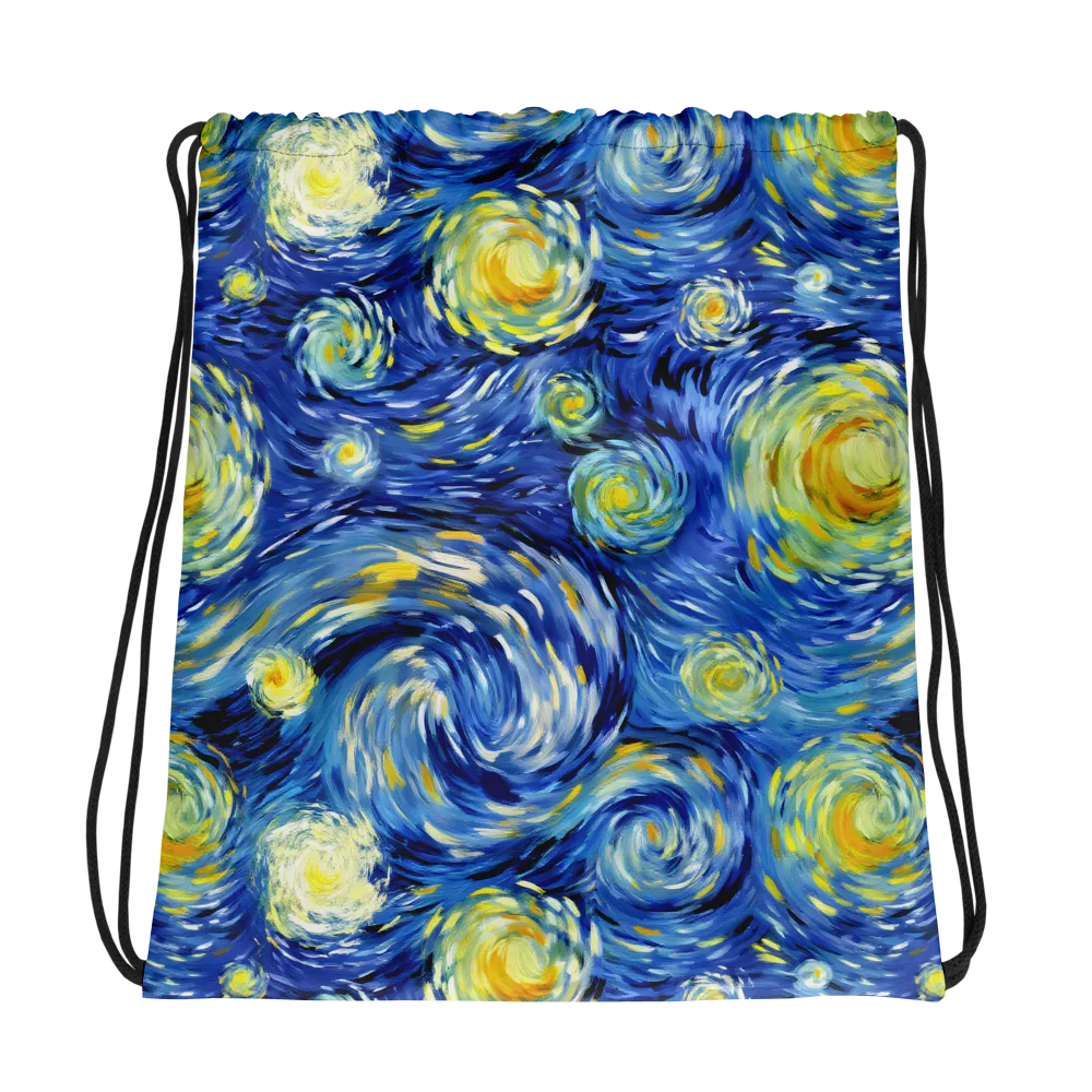 Cobalt Orbit on Drawstring Bag — Mockup