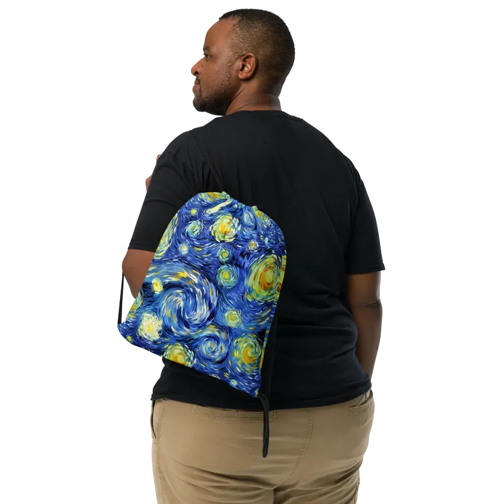 Cobalt Orbit on Drawstring Bag — Print file