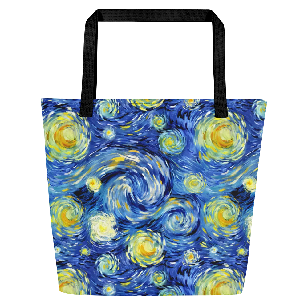 Cobalt Orbit on Large Tote Bag W/ Pocket — Front