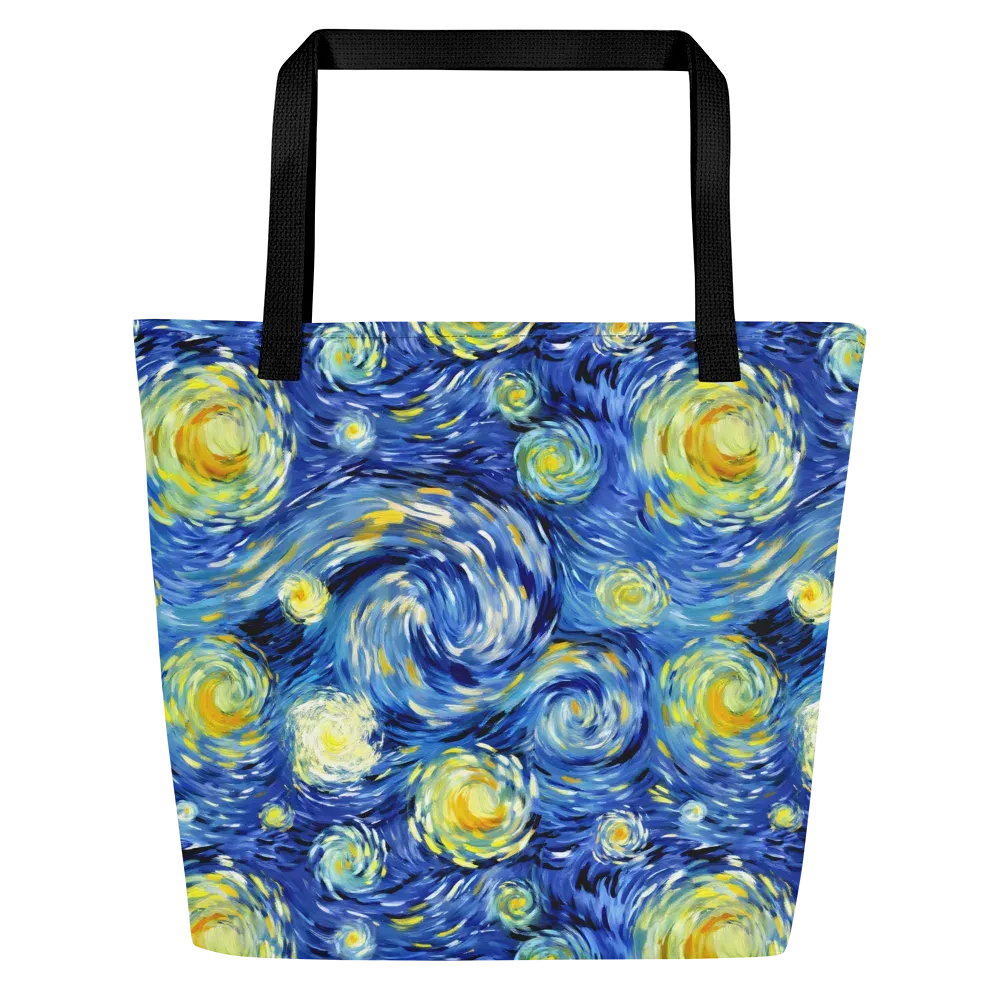 Cobalt Orbit on Large Tote Bag W/ Pocket — Front