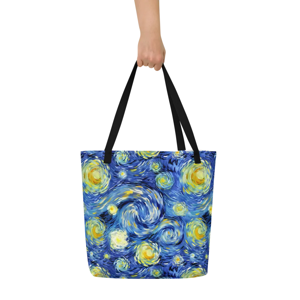 Cobalt Orbit on Large Tote Bag W/ Pocket — Print file