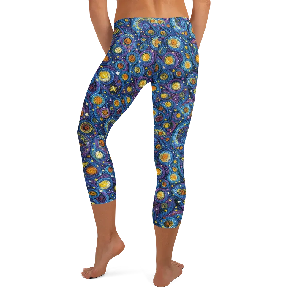Starry Orbit on Capri Leggings — Back