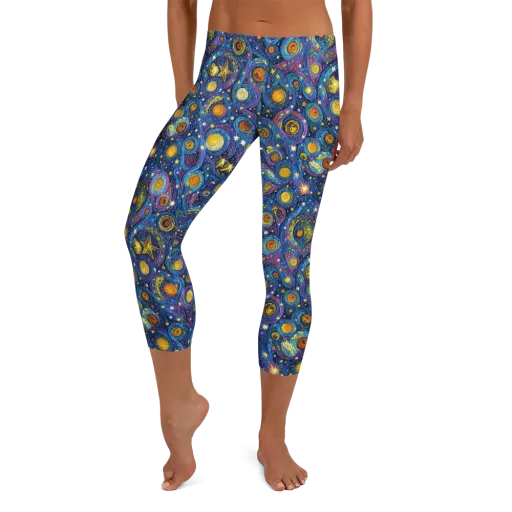 Starry Orbit on a Capri Leggings