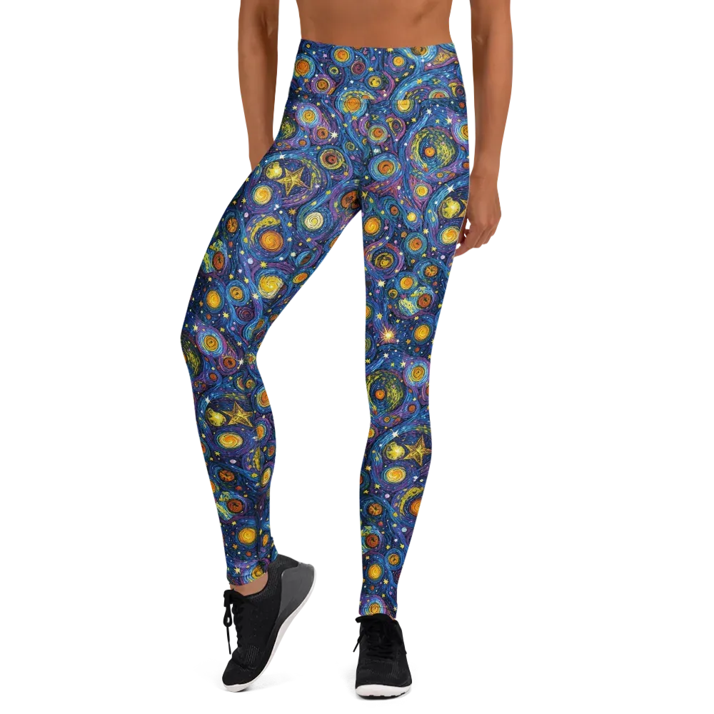 Starry Orbit on Yoga Leggings — Front
